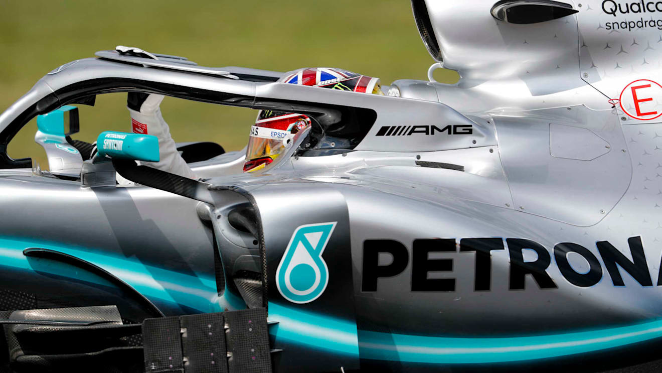 SILVERSTONE, UNITED KINGDOM - JULY 12: Lewis Hamilton, Mercedes AMG F1 W10, waves to fans during the British GP at Silverstone on July 12, 2019 in Silverstone, United Kingdom. (Photo by Zak Mauger / LAT Images)
