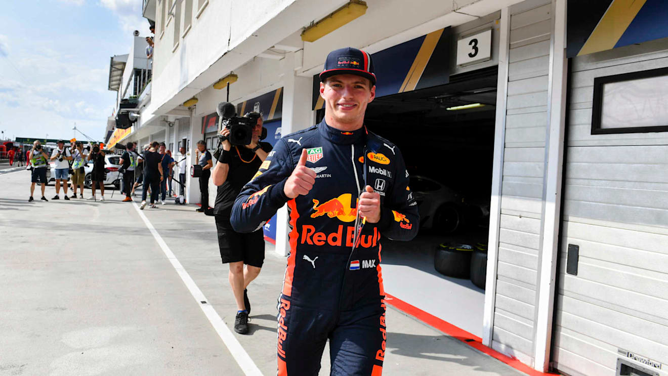 HUNGARORING, HUNGARY - AUGUST 03: Pole man Max Verstappen, Red Bull Racing during the Hungarian GP at Hungaroring on August 03, 2019 in Hungaroring, Hungary. (Photo by Mark Sutton / Sutton Images)