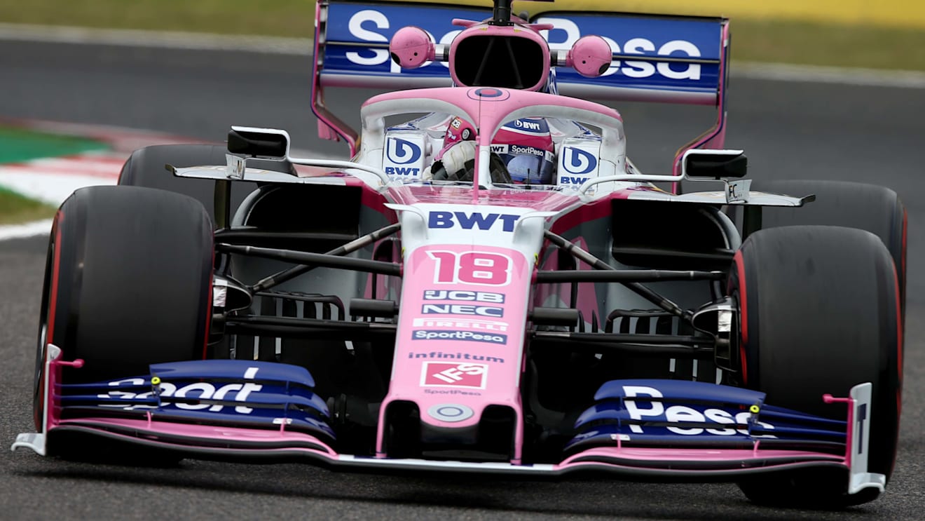 SUZUKA, JAPAN - OCTOBER 11: Lance Stroll of Canada driving the (18) Racing Point RP19 Mercedes on track during practice for the F1 Grand Prix of Japan at Suzuka Circuit on October 11, 2019 in Suzuka, Japan. (Photo by Charles Coates/Getty Images)