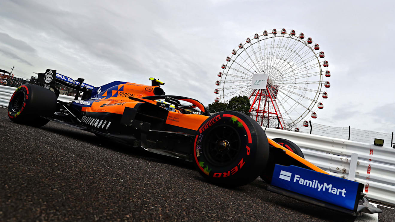SUZUKA, JAPAN - OCTOBER 11: Lando Norris of Great Britain driving the (4) McLaren F1 Team MCL34 Renault on track during practice for the F1 Grand Prix of Japan at Suzuka Circuit on October 11, 2019 in Suzuka, Japan. (Photo by Mark Thompson/Getty Images)