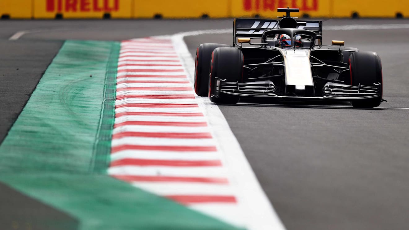 MEXICO CITY, MEXICO - OCTOBER 25: Romain Grosjean of France driving the (8) Haas F1 Team VF-19 Ferrari on track during practice for the F1 Grand Prix of Mexico at Autodromo Hermanos Rodriguez on October 25, 2019 in Mexico City, Mexico. (Photo by Mark Thompson/Getty Images)