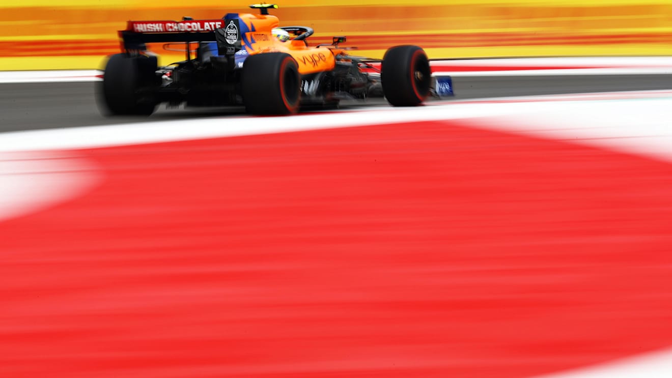 MEXICO CITY, MEXICO - OCTOBER 25: Lando Norris of Great Britain driving the (4) McLaren F1 Team MCL34 Renault on track during practice for the F1 Grand Prix of Mexico at Autodromo Hermanos Rodriguez on October 25, 2019 in Mexico City, Mexico. (Photo by Mark Thompson/Getty Images)