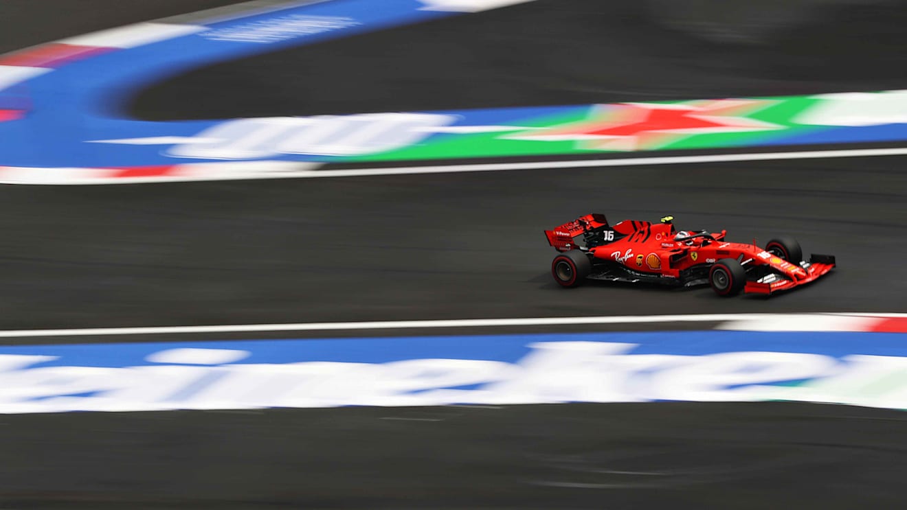 MEXICO CITY, MEXICO - OCTOBER 25: Charles Leclerc of Monaco driving the (16) Scuderia Ferrari SF90 on track during practice for the F1 Grand Prix of Mexico at Autodromo Hermanos Rodriguez on October 25, 2019 in Mexico City, Mexico. (Photo by Mark Thompson/Getty Images)