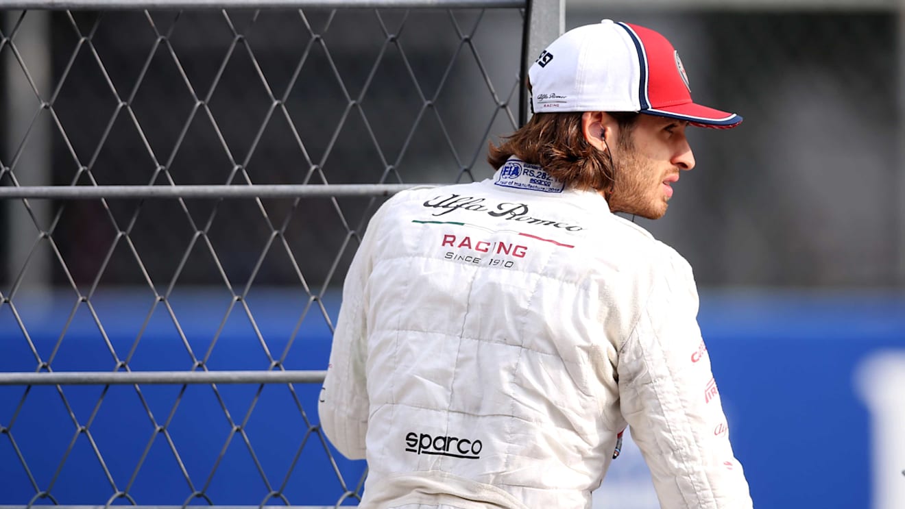 MEXICO CITY, MEXICO - OCTOBER 26: Antonio Giovinazzi of Italy and Alfa Romeo Racing looks on in the Paddock before final practice for the F1 Grand Prix of Mexico at Autodromo Hermanos Rodriguez on October 26, 2019 in Mexico City, Mexico. (Photo by Charles Coates/Getty Images)