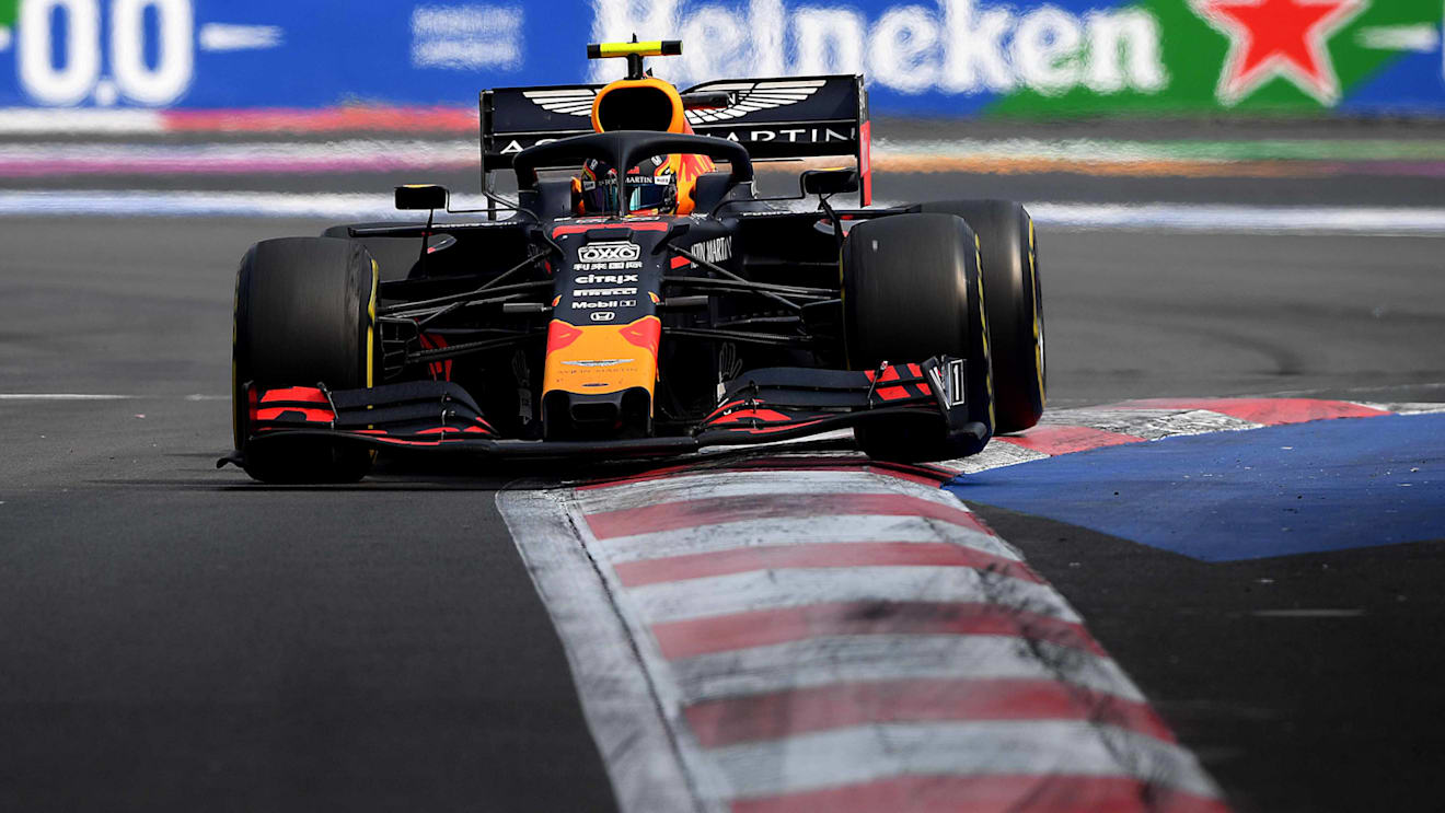 MEXICO CITY, MEXICO - OCTOBER 27: Alexander Albon of Thailand driving the (23) Aston Martin Red Bull Racing RB15 on track during the F1 Grand Prix of Mexico at Autodromo Hermanos Rodriguez on October 27, 2019 in Mexico City, Mexico. (Photo by Clive Mason/Getty Images)