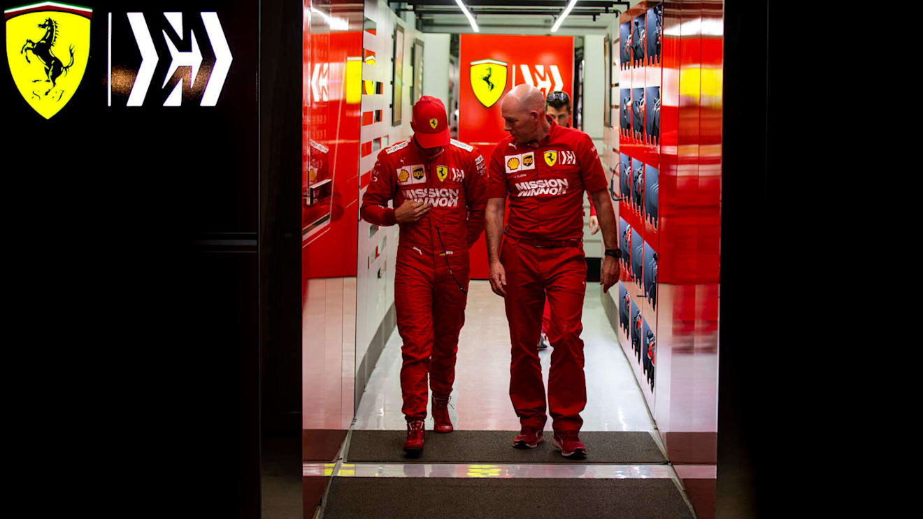 BAHRAIN INTERNATIONAL CIRCUIT, BAHRAIN - APRIL 02: Mick Schumacher, Ferrari, leaves the garage during the Bahrain April testing at Bahrain International Circuit on April 02, 2019 in Bahrain International Circuit, Bahrain. (Photo by Joe Portlock / LAT Images)