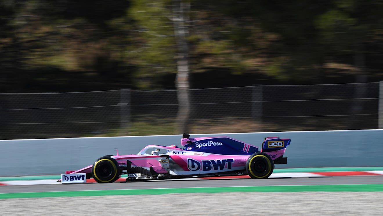 CIRCUIT DE BARCELONA-CATALUNYA, SPAIN - FEBRUARY 18: Sergio Perez, SportPesa Racing Point F1 Team RP19 during the Barcelona February testing at Circuit de Barcelona-Catalunya on February 18, 2019 in Circuit de Barcelona-Catalunya, Spain. (Photo by Mark Sutton / Sutton Images)