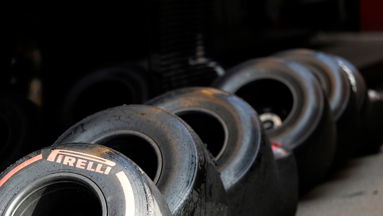 CIRCUIT DE BARCELONA-CATALUNYA, SPAIN - FEBRUARY 20: Pirelli tyres during the Barcelona February testing at Circuit de Barcelona-Catalunya on February 20, 2019 in Circuit de Barcelona-Catalunya, Spain. (Photo by Carl Bingham / LAT Images)