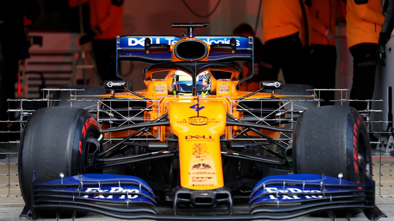 CIRCUIT DE BARCELONA-CATALUNYA, SPAIN - FEBRUARY 19: Lando Norris, McLaren MCL34 with aero sensors during the Barcelona February testing at Circuit de Barcelona-Catalunya on February 19, 2019 in Circuit de Barcelona-Catalunya, Spain. (Photo by Zak Mauger / LAT Images)