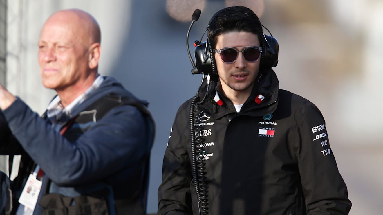 CIRCUIT DE BARCELONA-CATALUNYA, SPAIN - FEBRUARY 19: Esteban Ocon, Mercedes-AMG F1 Test and Reserve Driver during the Barcelona February testing at Circuit de Barcelona-Catalunya on February 19, 2019 in Circuit de Barcelona-Catalunya, Spain. (Photo by Joe Portlock / LAT Images)