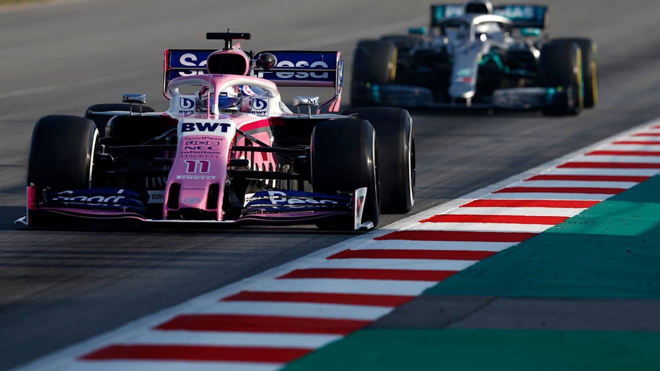 CIRCUIT DE BARCELONA-CATALUNYA, SPAIN - MARCH 01: Sergio Perez, SportPesa Racing Point F1 Team RP19 during the Barcelona February testing II at Circuit de Barcelona-Catalunya on March 01, 2019 in Circuit de Barcelona-Catalunya, Spain. (Photo by Glenn Dunbar / LAT Images)