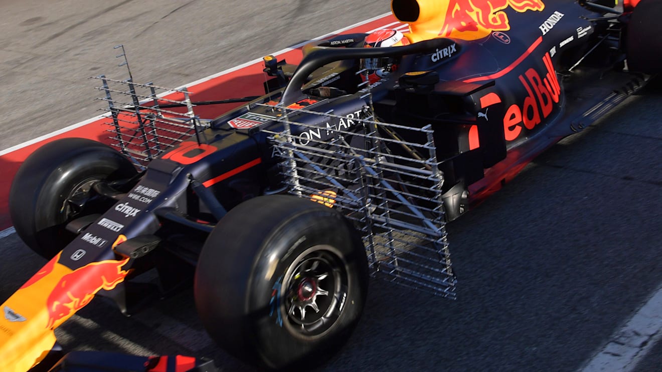 CIRCUIT DE BARCELONA-CATALUNYA, SPAIN - FEBRUARY 28: Pierre Gasly, Red Bull Racing RB15 with aero sensors during the Barcelona February testing II at Circuit de Barcelona-Catalunya on February 28, 2019 in Circuit de Barcelona-Catalunya, Spain. (Photo by Jerry Andre)