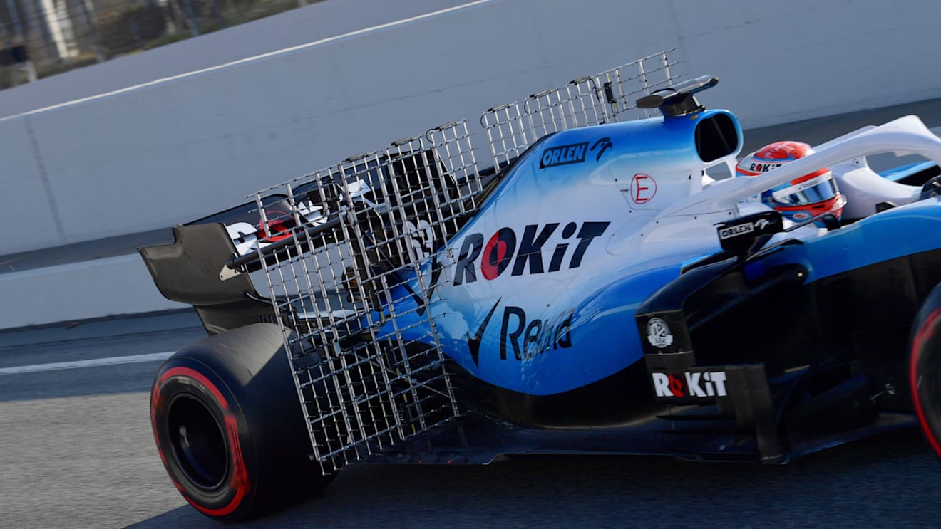 CIRCUIT DE BARCELONA-CATALUNYA, SPAIN - FEBRUARY 28: George Russell, Williams FW42 with aero sensors during the Barcelona February testing II at Circuit de Barcelona-Catalunya on February 28, 2019 in Circuit de Barcelona-Catalunya, Spain. (Photo by Jerry Andre)