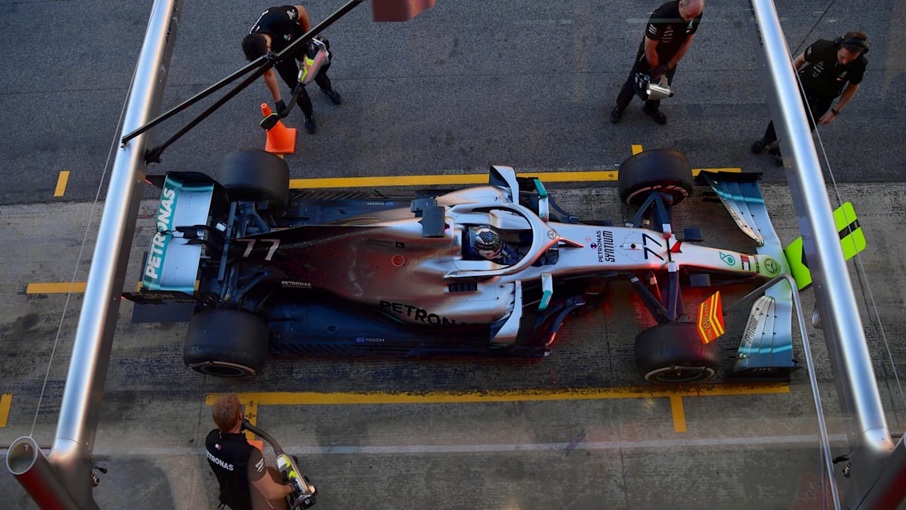 CIRCUIT DE BARCELONA-CATALUNYA, SPAIN - FEBRUARY 26: Valtteri Bottas, Mercedes-AMG F1 W10 EQ Power+ during the Barcelona February testing II at Circuit de Barcelona-Catalunya on February 26, 2019 in Circuit de Barcelona-Catalunya, Spain. (Photo by Jerry Andre)