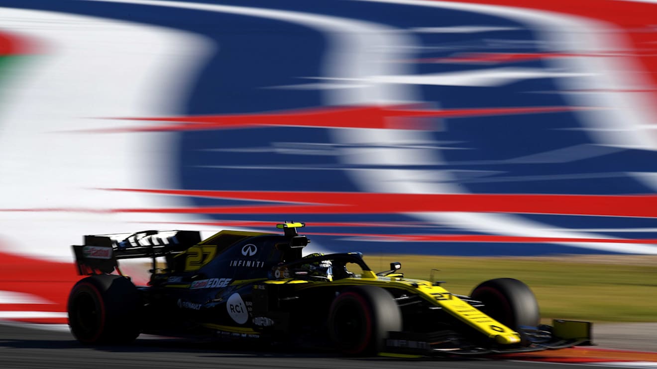 AUSTIN, TEXAS - NOVEMBER 02: Nico Hulkenberg of Germany driving the (27) Renault Sport Formula One Team RS19 on track during qualifying for the F1 Grand Prix of USA at Circuit of The Americas on November 02, 2019 in Austin, Texas. (Photo by Clive Mason/Getty Images)