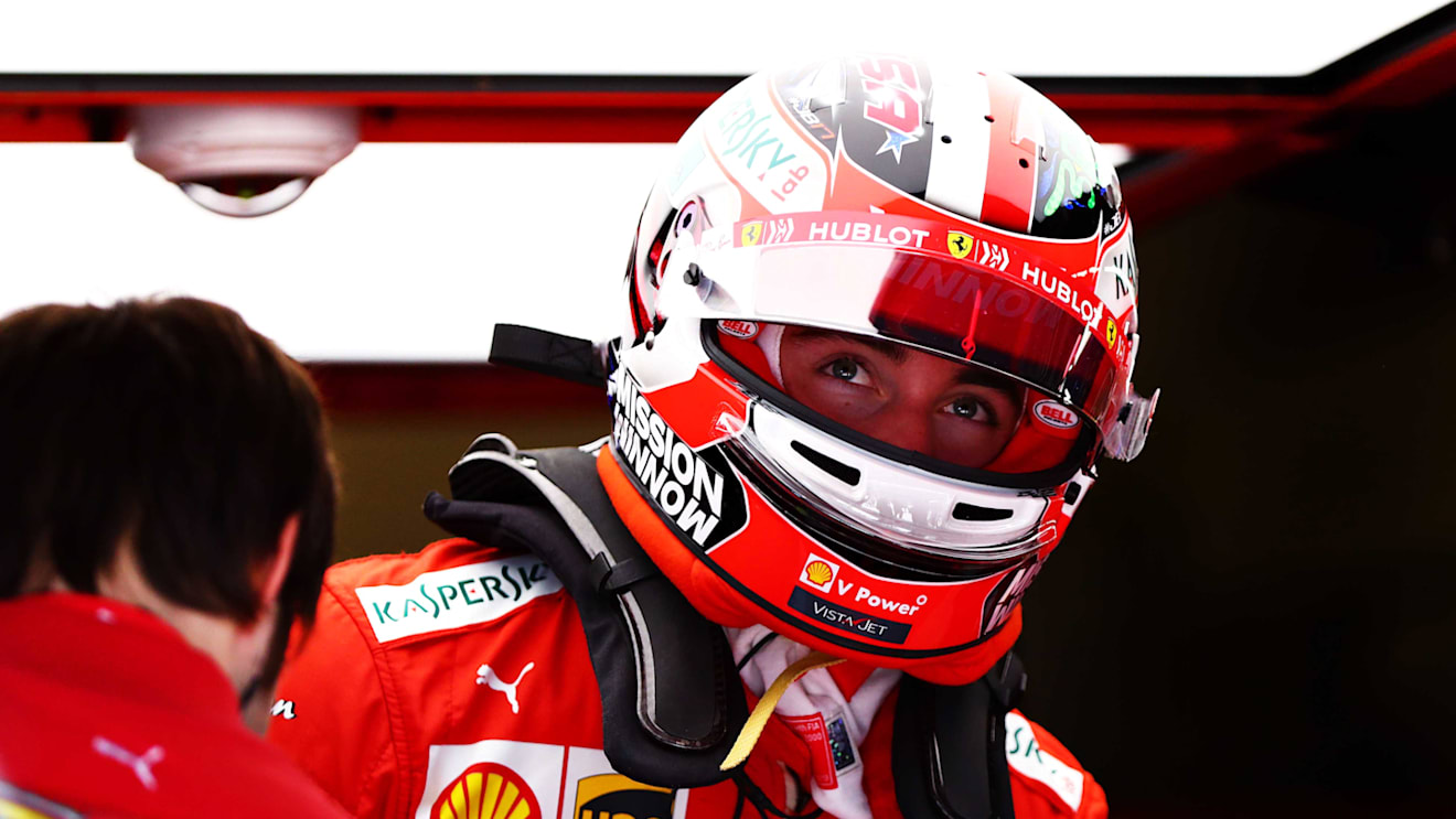 AUSTIN, TEXAS - NOVEMBER 02: Charles Leclerc of Monaco and Ferrari prepares to drive in the garage during final practice for the F1 Grand Prix of USA at Circuit of The Americas on November 02, 2019 in Austin, Texas. (Photo by Dan Istitene/Getty Images)