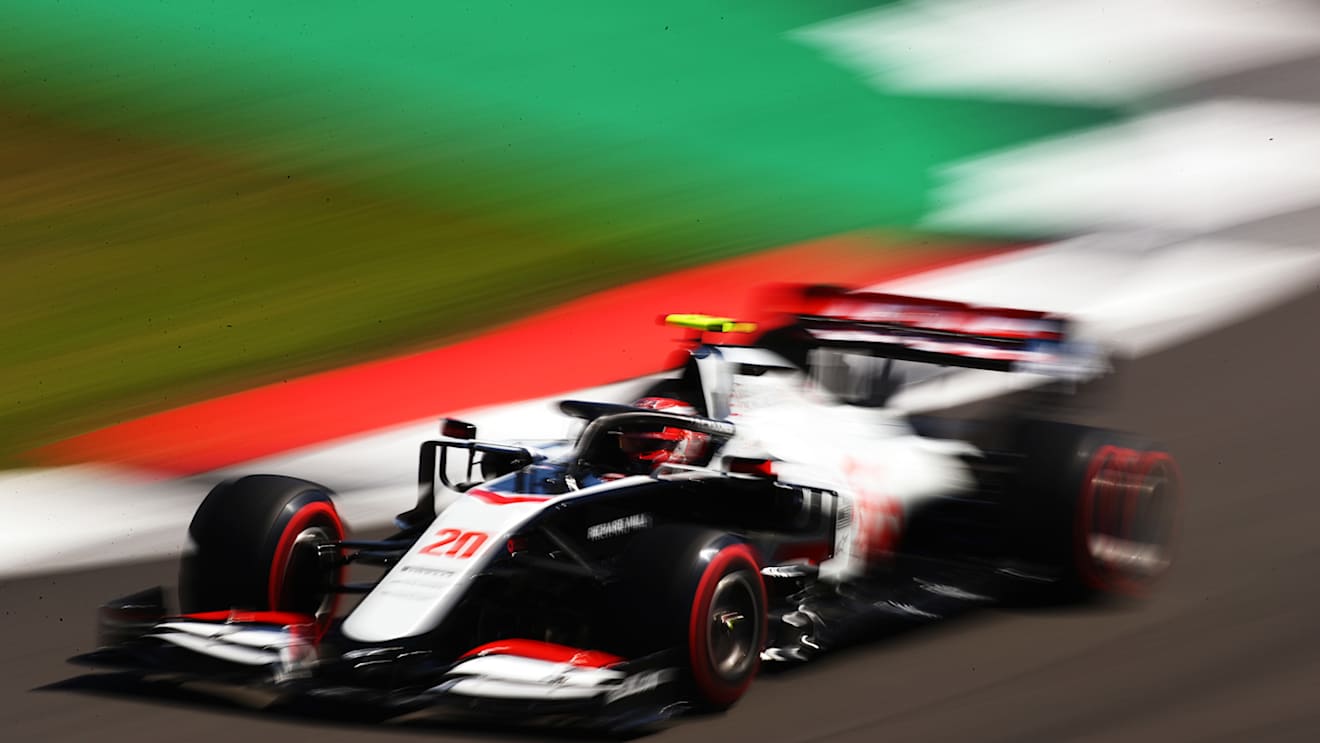NORTHAMPTON, ENGLAND - AUGUST 07: Kevin Magnussen of Denmark driving the (20) Haas F1 Team VF-20 Ferrari on track during practice for the F1 70th Anniversary Grand Prix at Silverstone on August 07, 2020 in Northampton, England. (Photo by Bryn Lennon/Getty Images)
