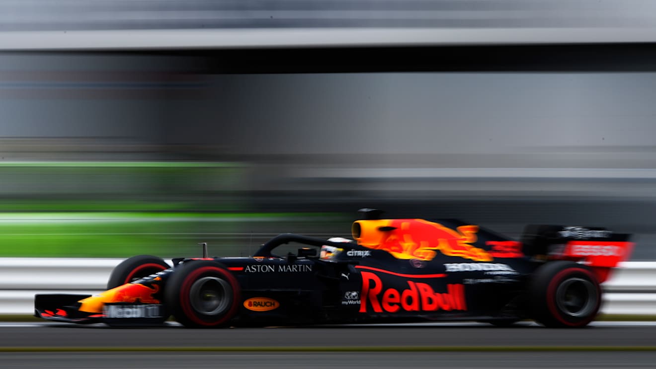 NORTHAMPTON, ENGLAND - AUGUST 07: Max Verstappen of the Netherlands driving the (33) Aston Martin Red Bull Racing RB16 on track during practice for the F1 70th Anniversary Grand Prix at Silverstone on August 07, 2020 in Northampton, England. (Photo by Rudy Carezzevoli/Getty Images)