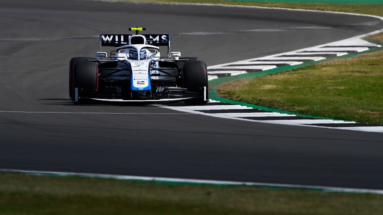 NORTHAMPTON, ENGLAND - AUGUST 08: Nicholas Latifi of Canada driving the (6) Williams Racing FW43 Mercedes drives on track during final practice for the F1 70th Anniversary Grand Prix at Silverstone on August 08, 2020 in Northampton, England. (Photo by Rudy Carezzevoli/Getty Images)
