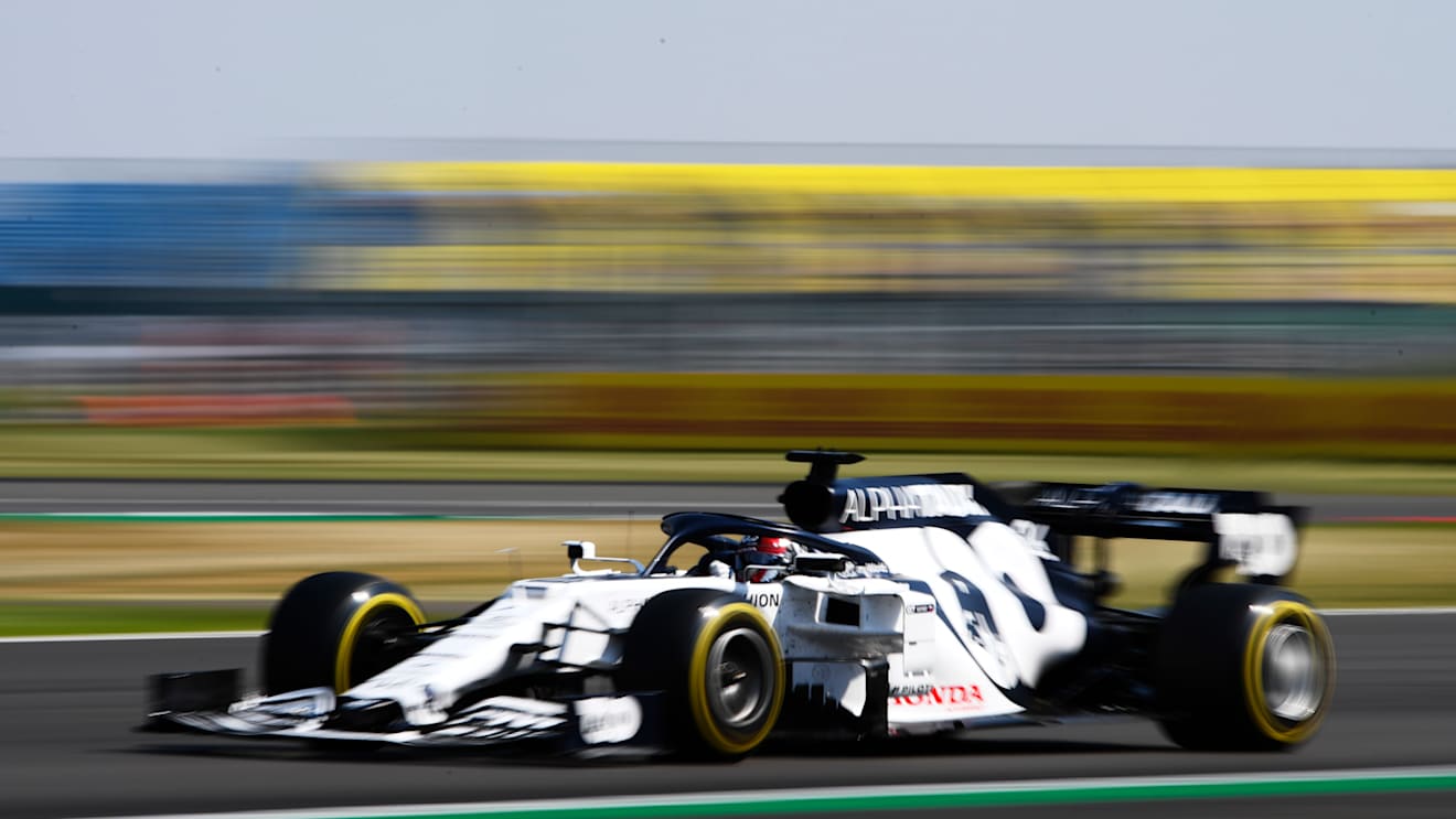 NORTHAMPTON, ENGLAND - AUGUST 09: Daniil Kvyat of Russia driving the (26) Scuderia AlphaTauri AT01 Honda on track during the F1 70th Anniversary Grand Prix at Silverstone on August 09, 2020 in Northampton, England. (Photo by Rudy Carezzevoli/Getty Images)