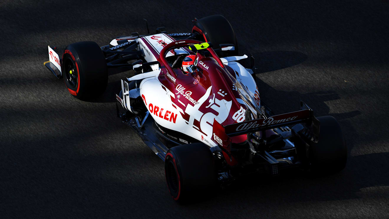 ABU DHABI, UNITED ARAB EMIRATES - DECEMBER 11: Robert Kubica of Poland driving the (88) Alfa Romeo Racing C39 Ferrari during practice ahead of the F1 Grand Prix of Abu Dhabi at Yas Marina Circuit on December 11, 2020 in Abu Dhabi, United Arab Emirates. (Photo by Clive Mason - Formula 1/Formula 1 via Getty Images)