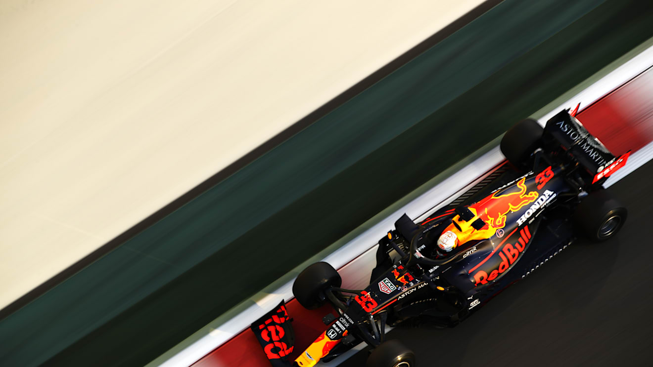ABU DHABI, UNITED ARAB EMIRATES - DECEMBER 11: Max Verstappen of the Netherlands driving the (33) Aston Martin Red Bull Racing RB16 during practice ahead of the F1 Grand Prix of Abu Dhabi at Yas Marina Circuit on December 11, 2020 in Abu Dhabi, United Arab Emirates. (Photo by Mark Thompson/Getty Images)