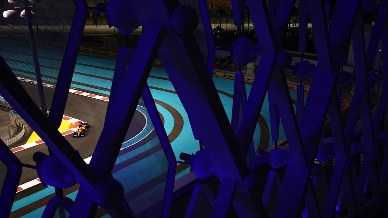 ABU DHABI, UNITED ARAB EMIRATES - DECEMBER 11: Carlos Sainz of Spain driving the (55) McLaren F1 Team MCL35 Renault during practice ahead of the F1 Grand Prix of Abu Dhabi at Yas Marina Circuit on December 11, 2020 in Abu Dhabi, United Arab Emirates. (Photo by Mark Thompson/Getty Images)