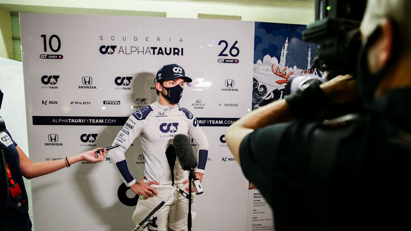 ABU DHABI, UNITED ARAB EMIRATES - DECEMBER 11: Pierre Gasly of Scuderia AlphaTauri and France  during practice ahead of the F1 Grand Prix of Abu Dhabi at Yas Marina Circuit on December 11, 2020 in Abu Dhabi, United Arab Emirates. (Photo by Peter Fox/Getty Images)