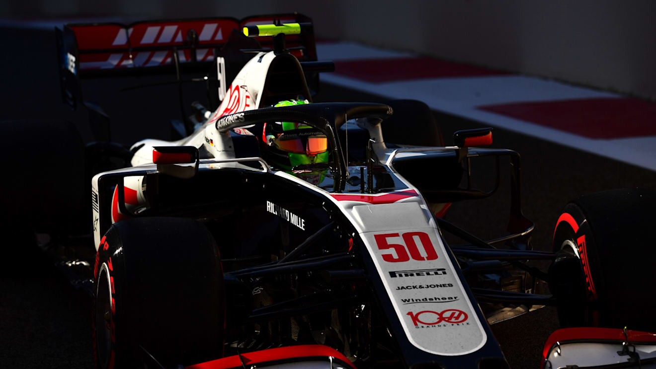 ABU DHABI, UNITED ARAB EMIRATES - DECEMBER 11: Mick Schumacher of Germany driving the Haas F1 Team VF-20 Ferrari during practice ahead of the F1 Grand Prix of Abu Dhabi at Yas Marina Circuit on December 11, 2020 in Abu Dhabi, United Arab Emirates. (Photo by Mario Renzi - Formula 1/Formula 1 via Getty Images)
