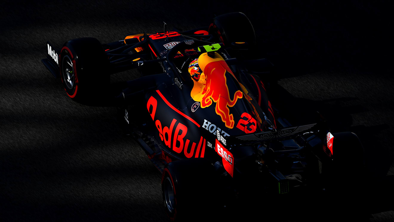 ABU DHABI, UNITED ARAB EMIRATES - DECEMBER 11: Alexander Albon of Thailand driving the (23) Aston Martin Red Bull Racing RB16 on track during practice ahead of the F1 Grand Prix of Abu Dhabi at Yas Marina Circuit on December 11, 2020 in Abu Dhabi, United Arab Emirates. (Photo by Clive Mason - Formula 1/Formula 1 via Getty Images)