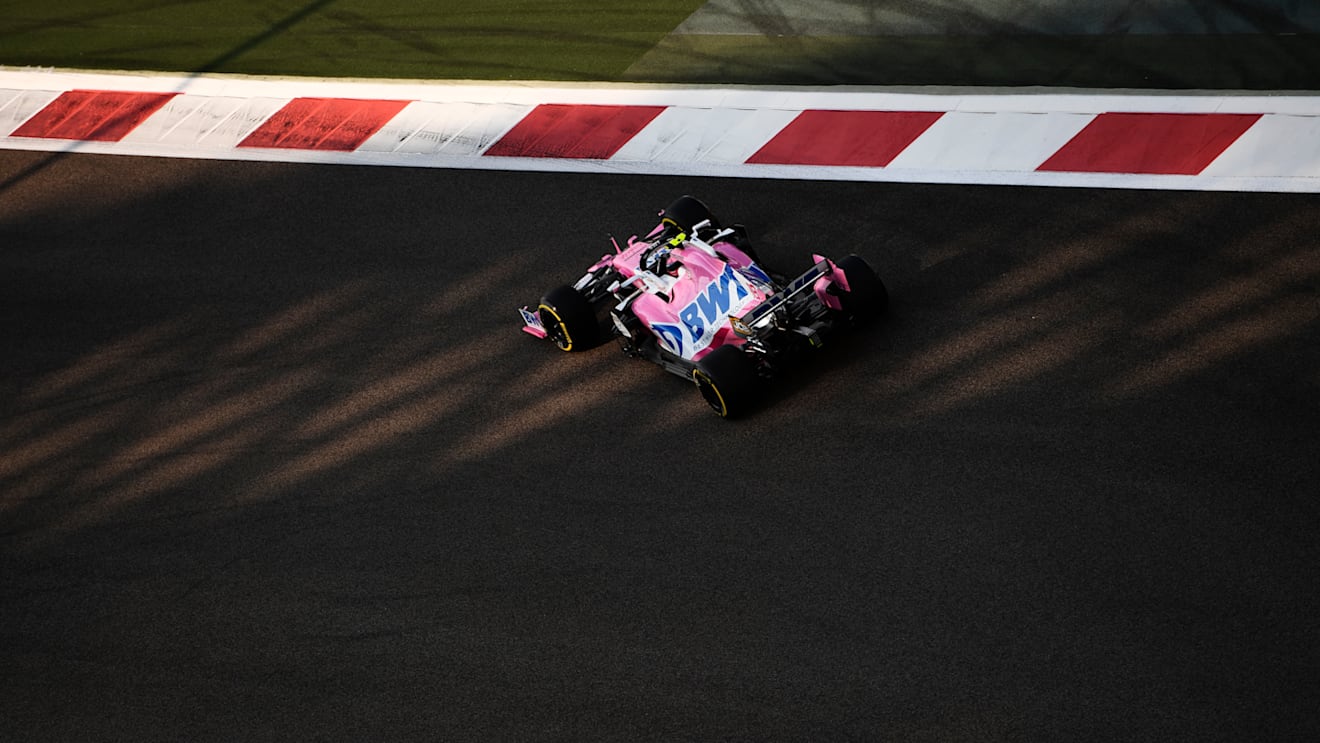 ABU DHABI, UNITED ARAB EMIRATES - DECEMBER 12: Lance Stroll of Canada driving the (18) Racing Point RP20 Mercedes on track during final practice ahead of the F1 Grand Prix of Abu Dhabi at Yas Marina Circuit on December 12, 2020 in Abu Dhabi, United Arab Emirates. (Photo by Rudy Carezzevoli/Getty Images)