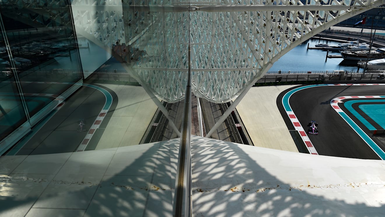 ABU DHABI, UNITED ARAB EMIRATES - DECEMBER 12: Sergio Perez of Mexico driving the (11) Racing Point RP20 Mercedes on track during final practice ahead of the F1 Grand Prix of Abu Dhabi at Yas Marina Circuit on December 12, 2020 in Abu Dhabi, United Arab Emirates. (Photo by Rudy Carezzevoli/Getty Images)