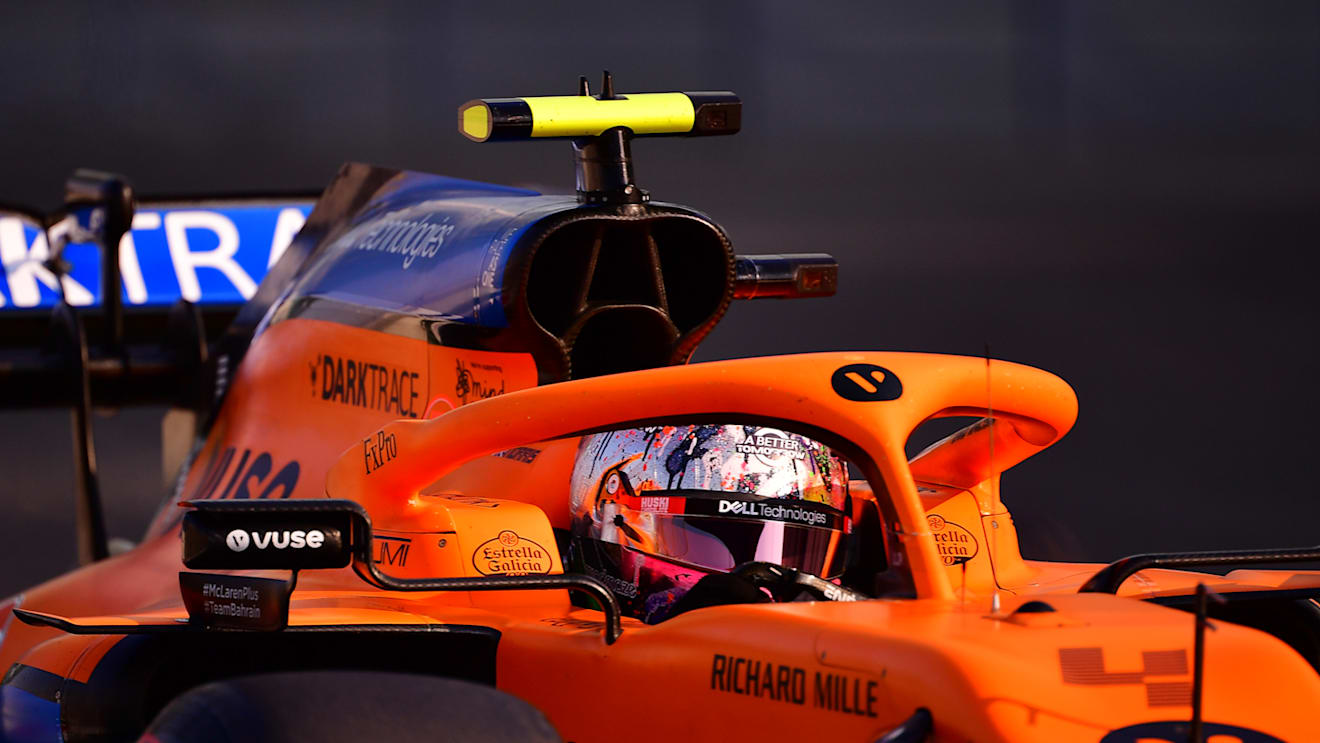 ABU DHABI, UNITED ARAB EMIRATES - DECEMBER 12: Lando Norris of Great Britain driving the (4) McLaren F1 Team MCL35 Renault on track during final practice ahead of the F1 Grand Prix of Abu Dhabi at Yas Marina Circuit on December 12, 2020 in Abu Dhabi, United Arab Emirates. (Photo by Giuseppe Cacace - Pool/Getty Images)
