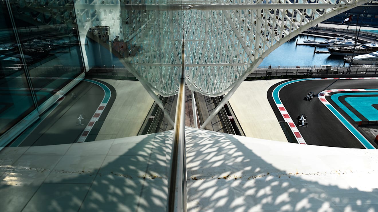 ABU DHABI, UNITED ARAB EMIRATES - DECEMBER 12: George Russell of Great Britain driving the (63) Williams Racing FW43 Mercedes and Valtteri Bottas of Finland driving the (77) Mercedes AMG Petronas F1 Team Mercedes W11 on track during final practice ahead of the F1 Grand Prix of Abu Dhabi at Yas Marina Circuit on December 12, 2020 in Abu Dhabi, United Arab Emirates. (Photo by Rudy Carezzevoli/Getty Images)