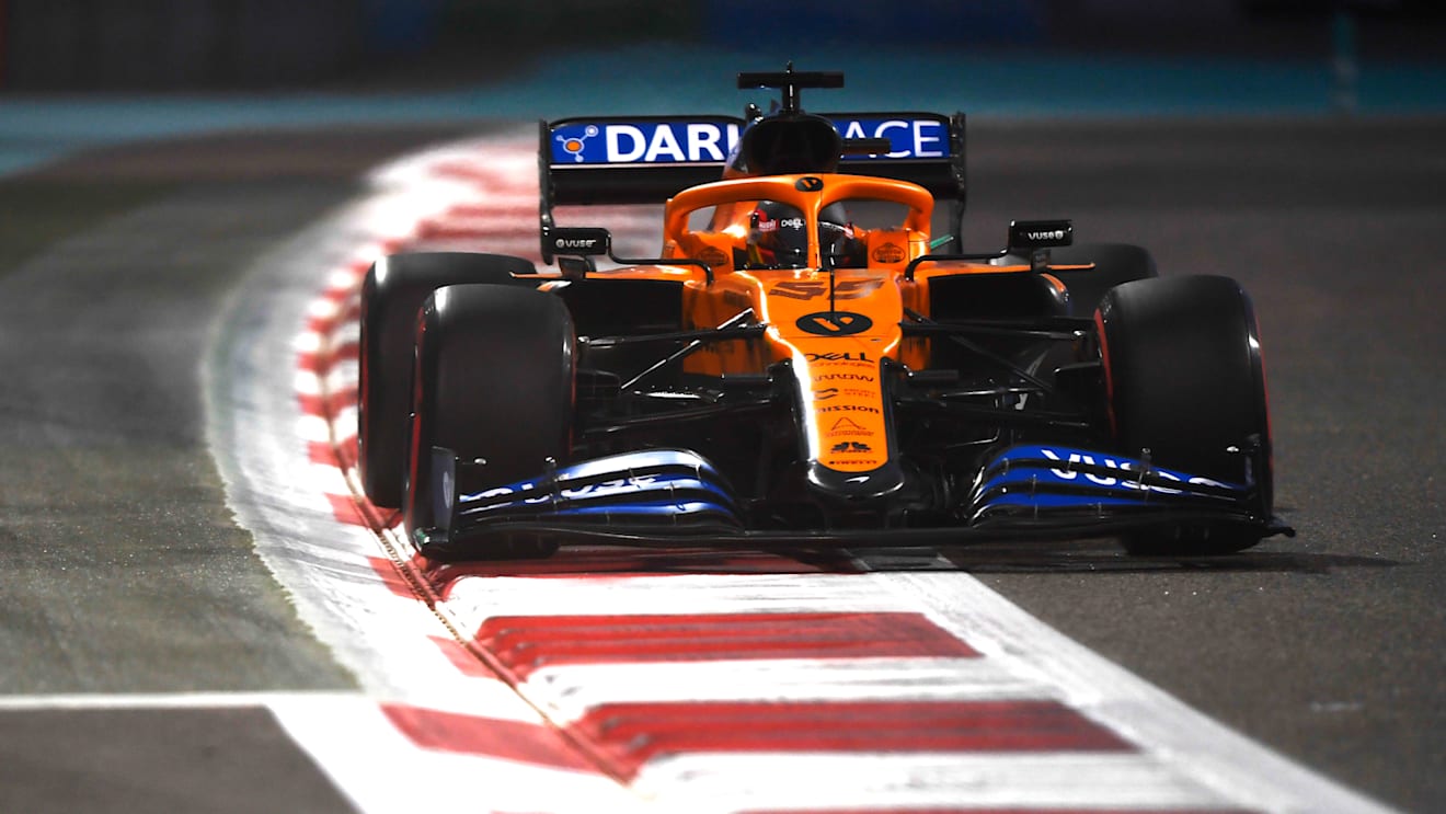 ABU DHABI, UNITED ARAB EMIRATES - DECEMBER 12: Carlos Sainz of Spain driving the (55) McLaren F1 Team MCL35 Renault on track during qualifying ahead of the F1 Grand Prix of Abu Dhabi at Yas Marina Circuit on December 12, 2020 in Abu Dhabi, United Arab Emirates. (Photo by Rudy Carezzevoli/Getty Images)