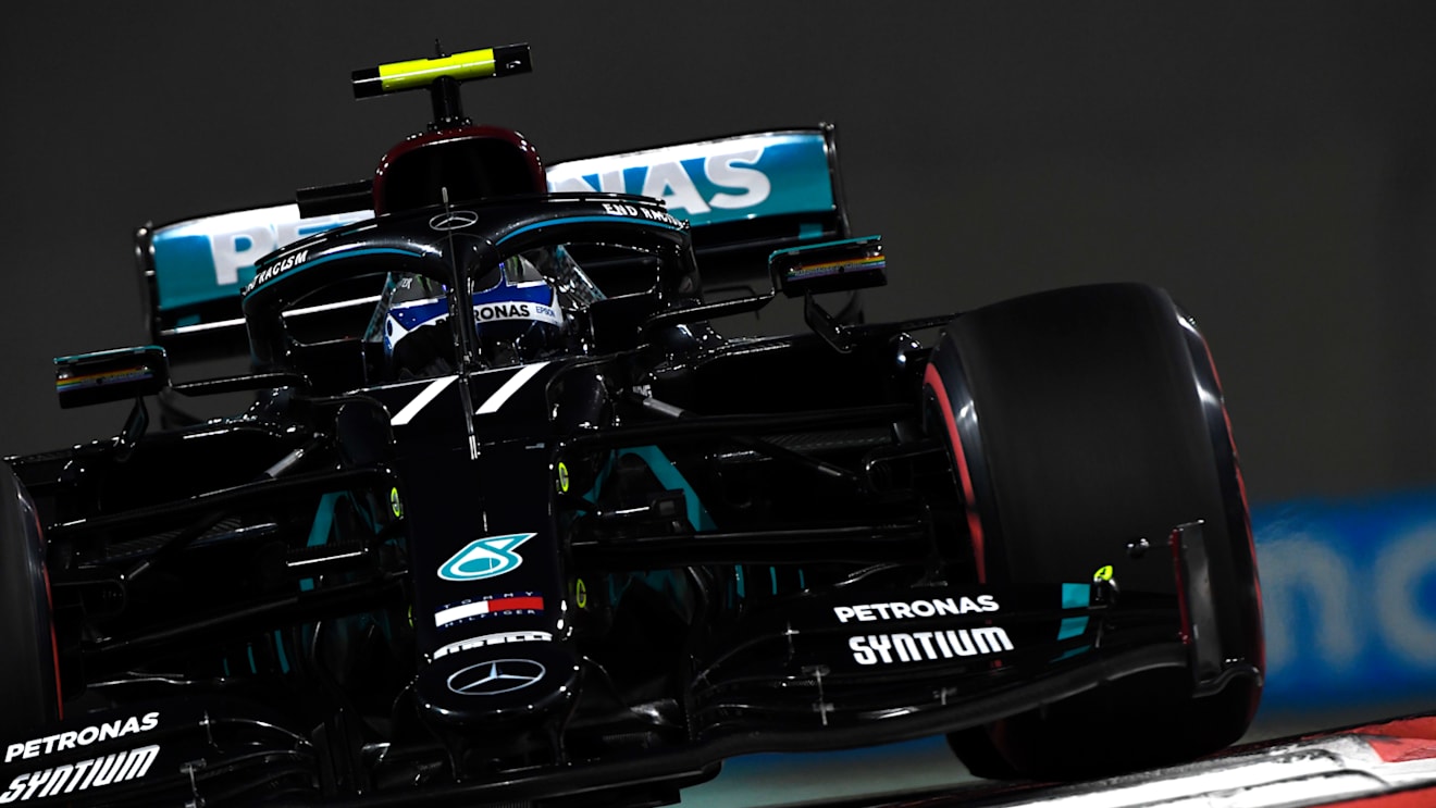 ABU DHABI, UNITED ARAB EMIRATES - DECEMBER 12: Valtteri Bottas of Finland driving the (77) Mercedes AMG Petronas F1 Team Mercedes W11 on track during qualifying ahead of the F1 Grand Prix of Abu Dhabi at Yas Marina Circuit on December 12, 2020 in Abu Dhabi, United Arab Emirates. (Photo by Rudy Carezzevoli/Getty Images)