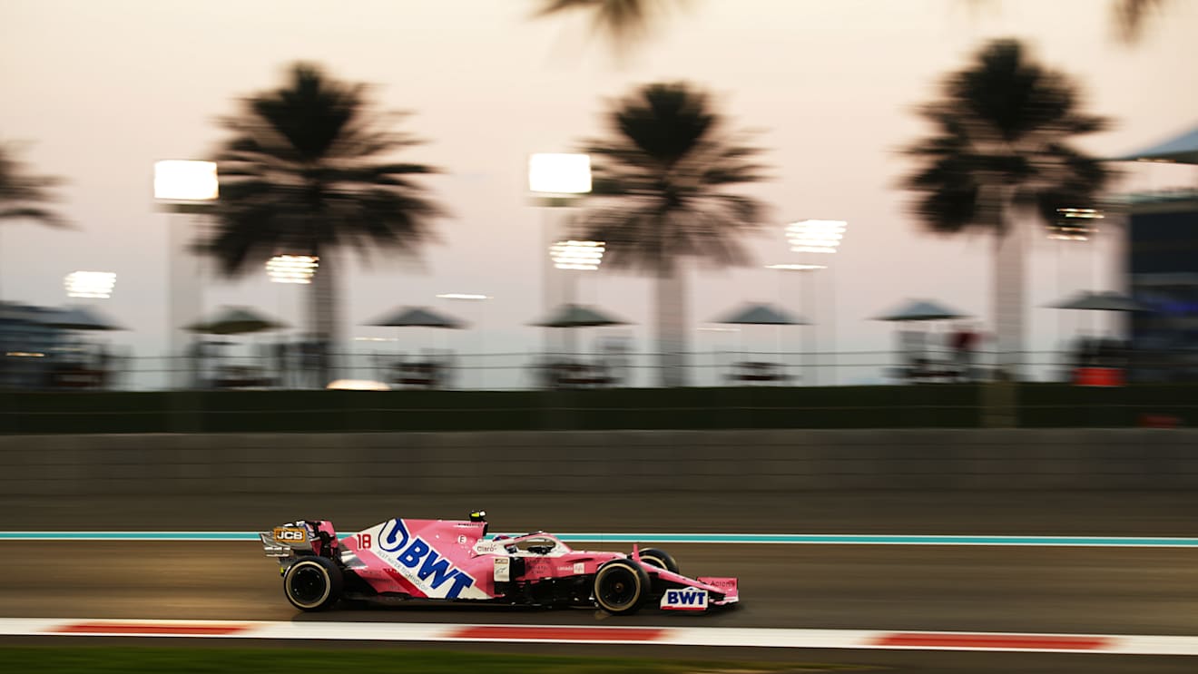 ABU DHABI, UNITED ARAB EMIRATES - DECEMBER 13: Lance Stroll of Canada driving the (18) Racing Point RP20 Mercedes during the F1 Grand Prix of Abu Dhabi at Yas Marina Circuit on December 13, 2020 in Abu Dhabi, United Arab Emirates. (Photo by Bryn Lennon/Getty Images)