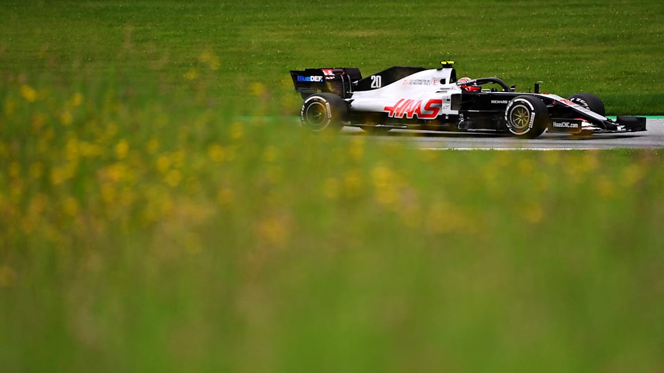 SPIELBERG, AUSTRIA - JULY 03: Kevin Magnussen of Denmark driving the (20) Haas F1 Team VF-20 Ferrari on track during practice for the F1 Grand Prix of Austria at Red Bull Ring on July 03, 2020 in Spielberg, Austria. (Photo by Joe Klamar/Pool via Getty Images)