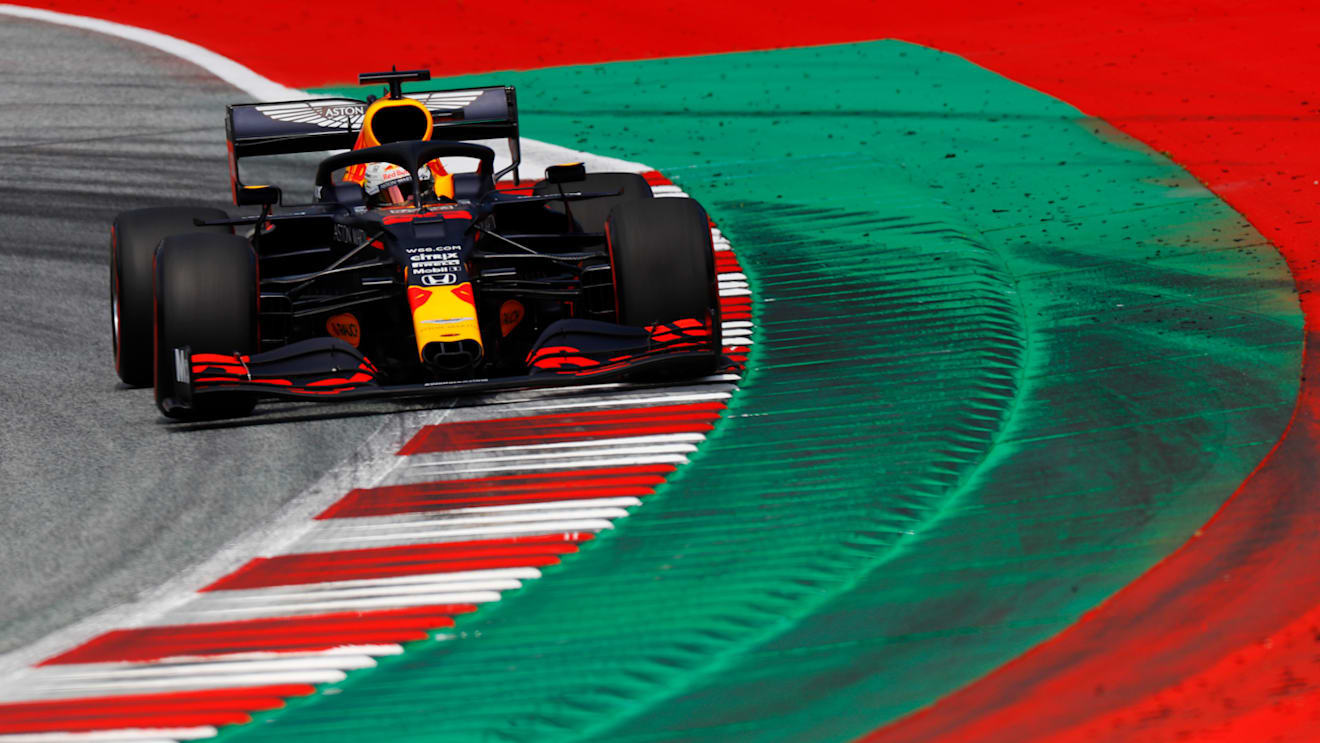 SPIELBERG, AUSTRIA - JULY 04: Max Verstappen of the Netherlands driving the (33) Aston Martin Red Bull Racing RB16 on track during qualifying for the Formula One Grand Prix of Austria at Red Bull Ring on July 04, 2020 in Spielberg, Austria. (Photo by Leonhard Foeger/Pool via Getty Images)