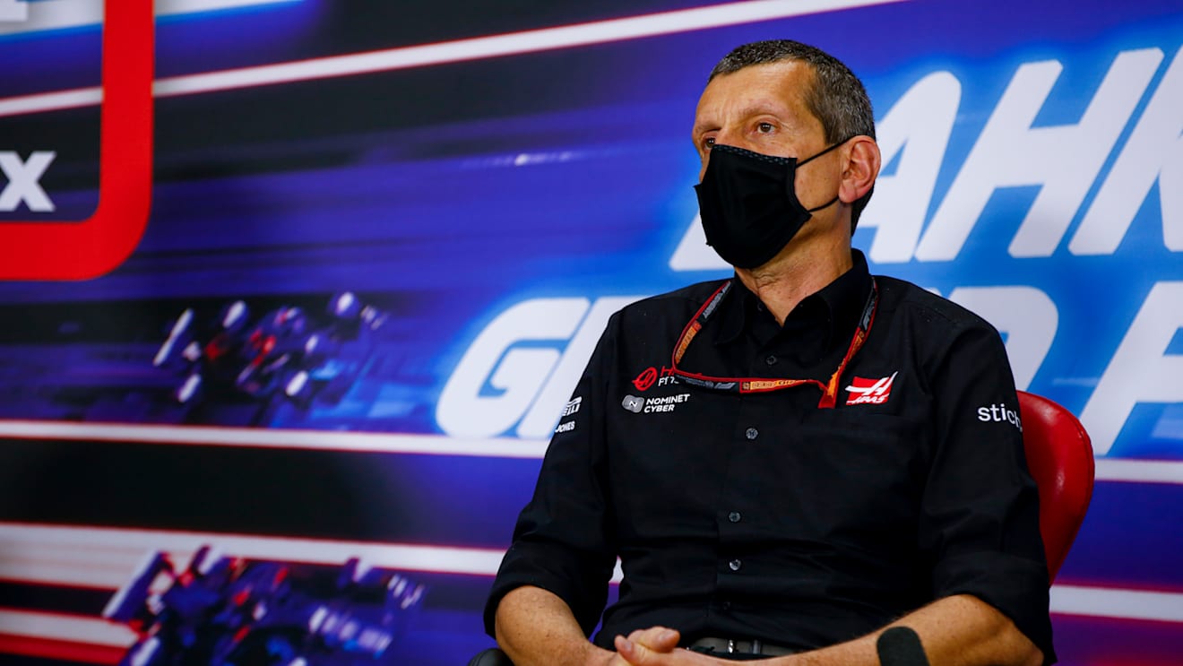 BAHRAIN, BAHRAIN - NOVEMBER 27: Haas F1 Team Principal Guenther Steiner talks in the Team Principals Press Conference during practice ahead of the F1 Grand Prix of Bahrain at Bahrain International Circuit on November 27, 2020 in Bahrain, Bahrain. (Photo by Andy Hone - Pool/Getty Images)