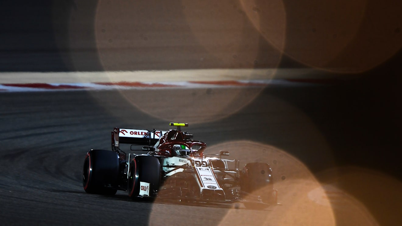 BAHRAIN, BAHRAIN - NOVEMBER 28: Antonio Giovinazzi of Italy driving the (99) Alfa Romeo Racing C39 Ferrari on track during qualifying ahead of the F1 Grand Prix of Bahrain at Bahrain International Circuit on November 28, 2020 in Bahrain, Bahrain. (Photo by Rudy Carezzevoli/Getty Images)