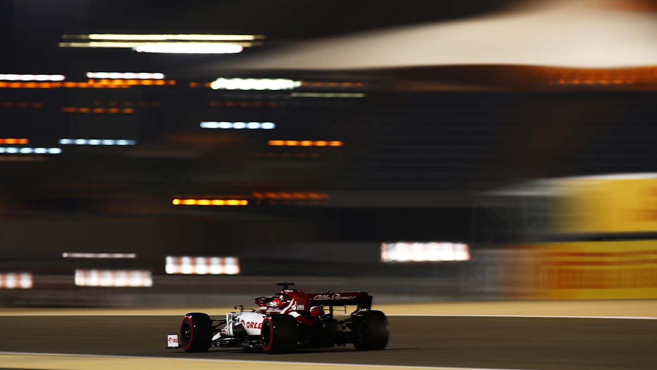 BAHRAIN, BAHRAIN - NOVEMBER 28: Kimi Raikkonen of Finland driving the (7) Alfa Romeo Racing C39 Ferrari during qualifying ahead of the F1 Grand Prix of Bahrain at Bahrain International Circuit on November 28, 2020 in Bahrain, Bahrain. (Photo by Bryn Lennon/Getty Images)