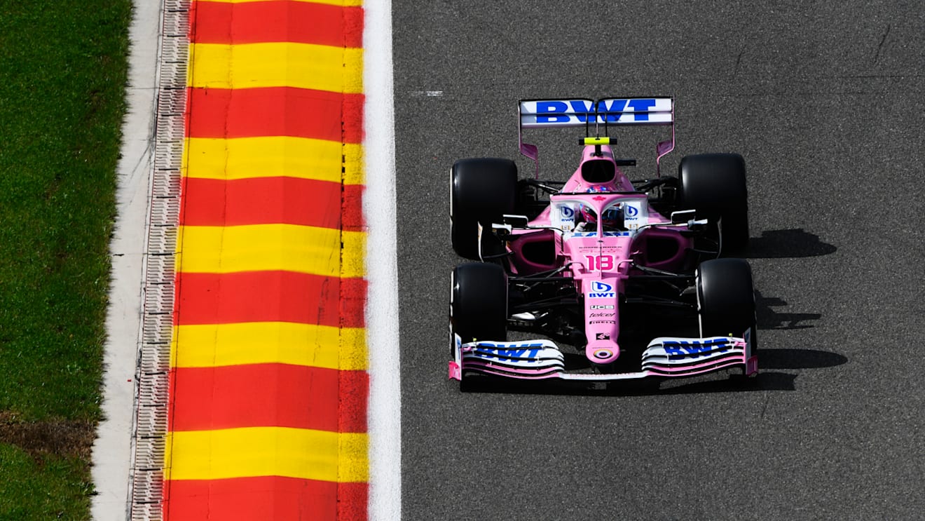 SPA, BELGIUM - AUGUST 29: Lance Stroll of Canada driving the (18) Racing Point RP20 Mercedes on track during final practice for the F1 Grand Prix of Belgium at Circuit de Spa-Francorchamps on August 29, 2020 in Spa, Belgium. (Photo by Rudy Carezzevoli/Getty Images)