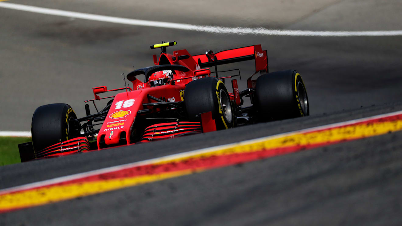 SPA, BELGIUM - AUGUST 29: Charles Leclerc of Monaco driving the (16) Scuderia Ferrari SF1000 drives during final practice for the F1 Grand Prix of Belgium at Circuit de Spa-Francorchamps on August 29, 2020 in Spa, Belgium. (Photo by Stephanie Lecocq/Pool via Getty Images)