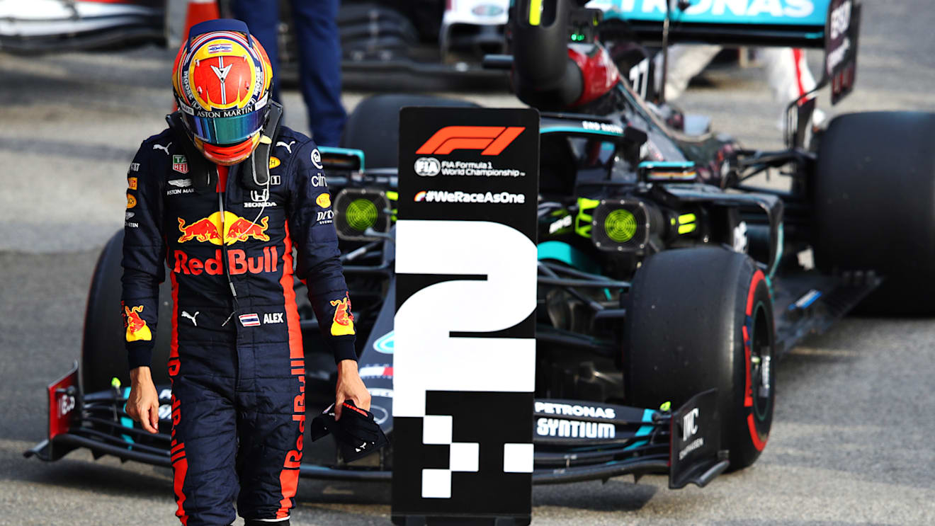 IMOLA, ITALY - NOVEMBER 01: Alexander Albon of Thailand and Red Bull Racing walks in parc ferme during the F1 Grand Prix of Emilia Romagna at Autodromo Enzo e Dino Ferrari on November 01, 2020 in Imola, Italy. (Photo by Mark Thompson/Getty Images)