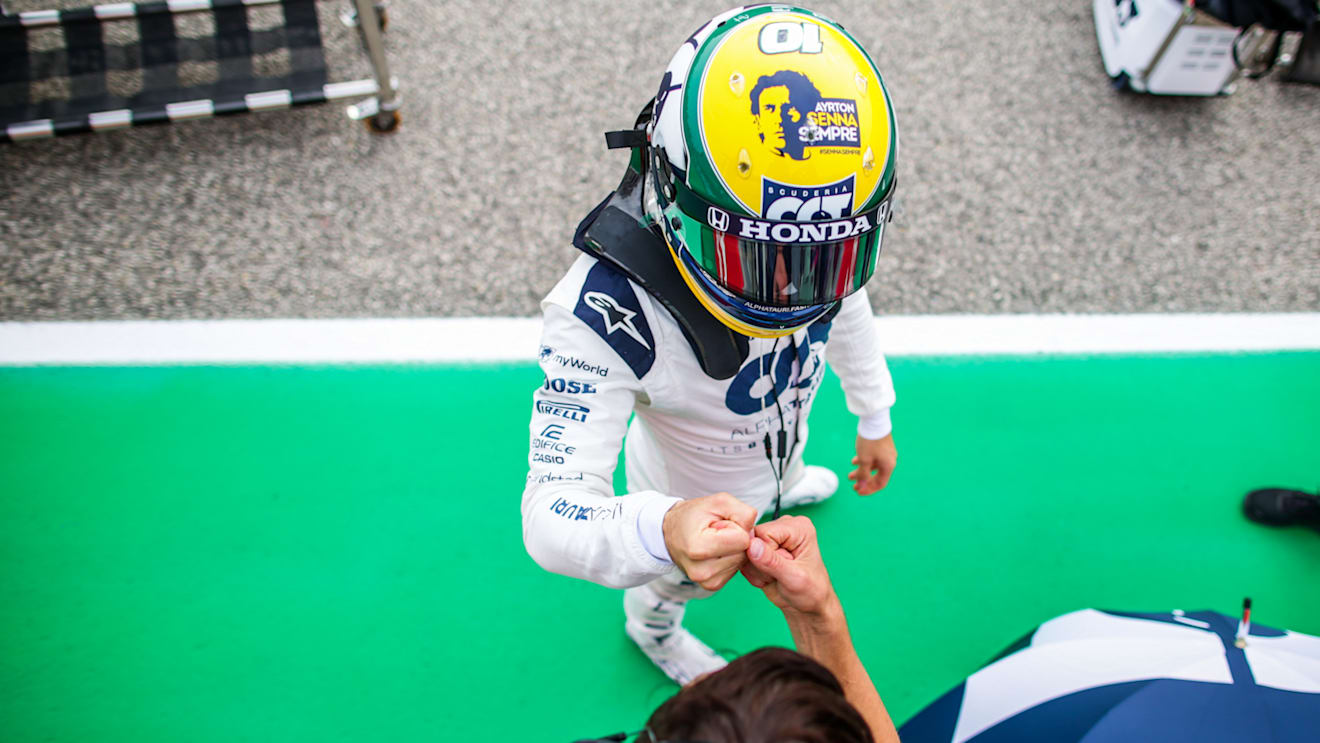 IMOLA, ITALY - NOVEMBER 01: Pierre Gasly of Scuderia AlphaTauri and France  during the F1 Grand Prix of Emilia Romagna at Autodromo Enzo e Dino Ferrari on November 01, 2020 in Imola, Italy. (Photo by Peter Fox/Getty Images)