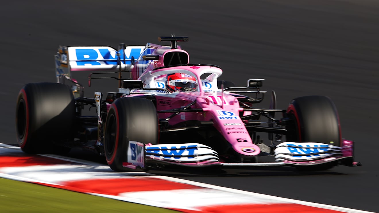 NUERBURG, GERMANY - OCTOBER 10: Sergio Perez of Mexico driving the (11) Racing Point RP20 Mercedes on track during qualifying ahead of the F1 Eifel Grand Prix at Nuerburgring on October 10, 2020 in Nuerburg, Germany. (Photo by Bryn Lennon/Getty Images)
