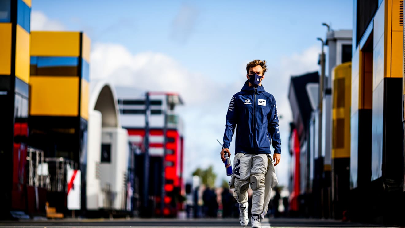 NUERBURG, GERMANY - OCTOBER 10: Pierre Gasly of Scuderia AlphaTauri and France  during Final Practice ahead of the F1 Eifel Grand Prix at Nuerburgring on October 10, 2020 in Nuerburg, Germany. (Photo by Peter Fox/Getty Images)
