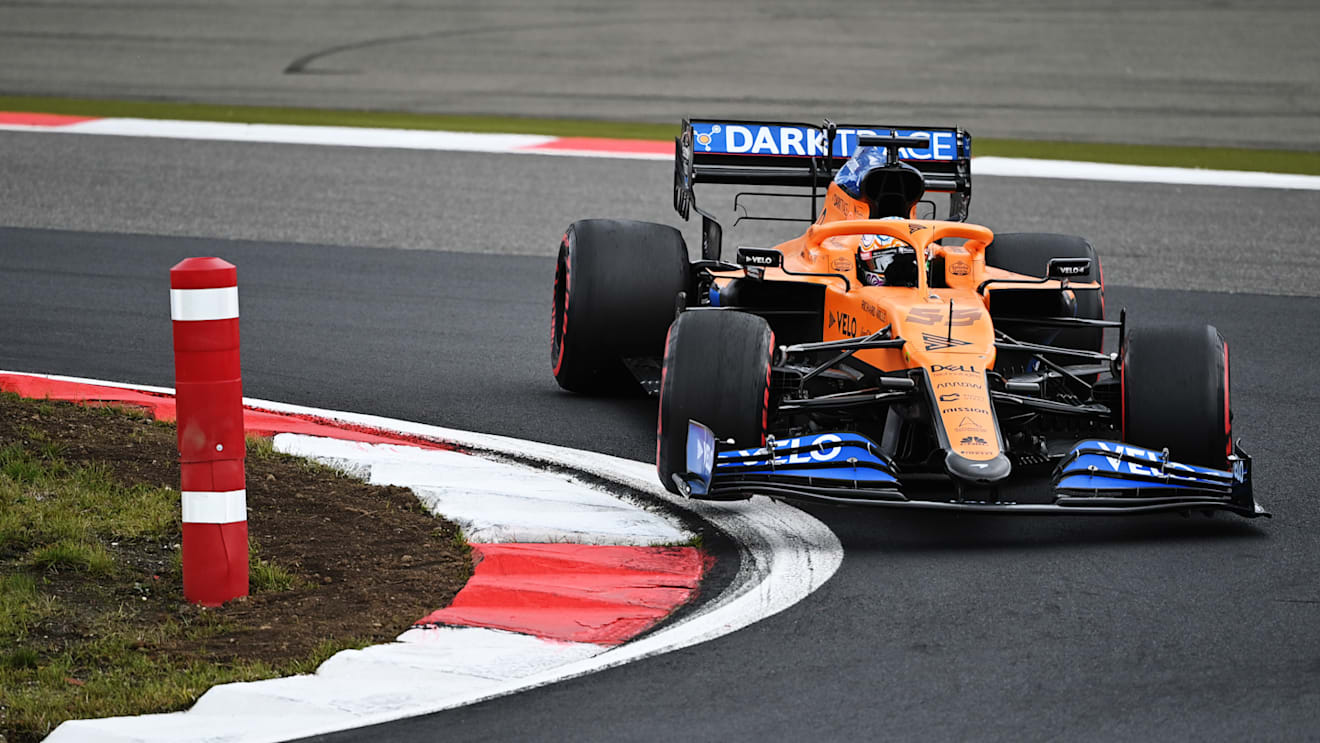 NUERBURG, GERMANY - OCTOBER 11: Carlos Sainz of Spain driving the (55) McLaren F1 Team MCL35 Renault on track during the F1 Eifel Grand Prix at Nuerburgring on October 11, 2020 in Nuerburg, Germany. (Photo by Ina Fassbender - Pool/Getty Images)