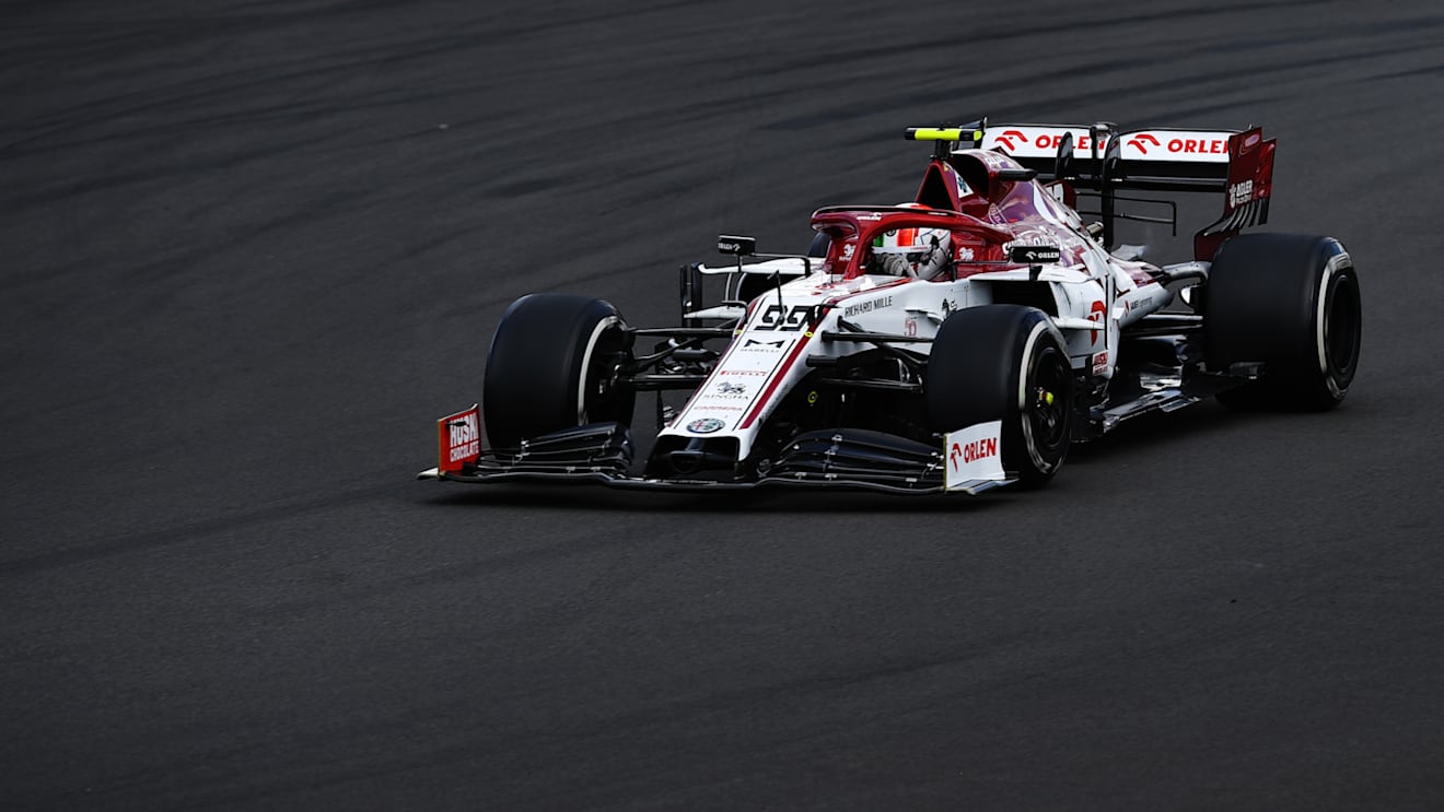 NORTHAMPTON, ENGLAND - AUGUST 02: Antonio Giovinazzi of Italy driving the (99) Alfa Romeo Racing C39 Ferrari on track during the F1 Grand Prix of Great Britain at Silverstone on August 02, 2020 in Northampton, England. (Photo by Ben Stansall/Pool via Getty Images)